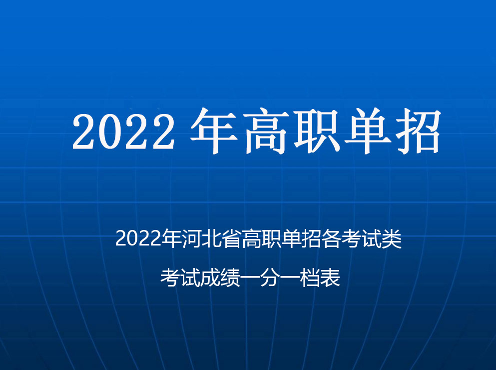 2022年(nián)河北(běi)省高(gāo)職單招各考試類考試成績一(yī)分一(yī)檔表